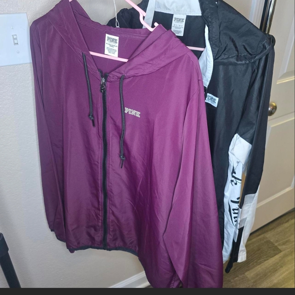 2 PINK Hooded Jackets